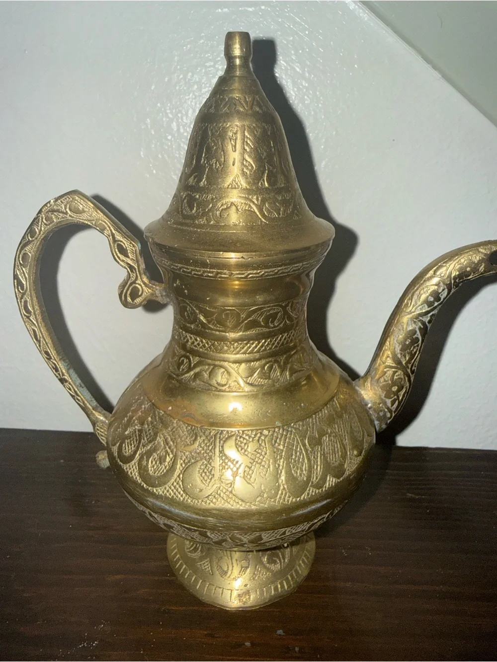 Vintage Brass Arabic Dallah Coffee Pot